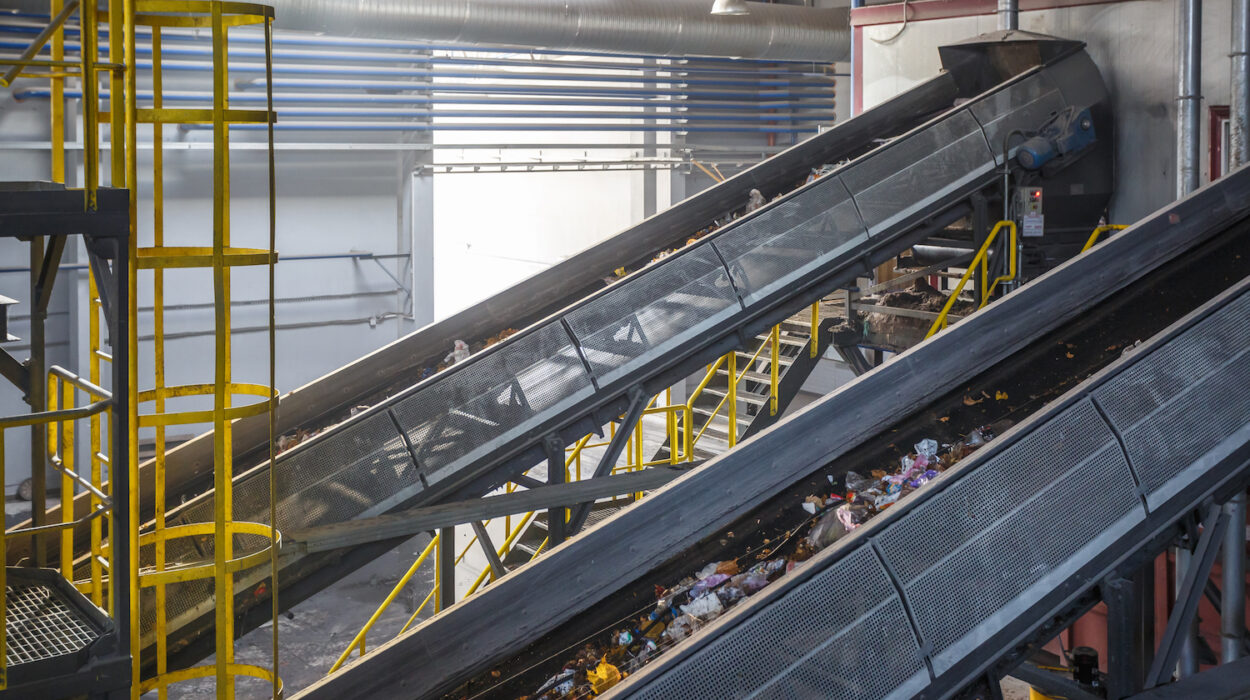 Madencilik tipi dikey malzeme taşıma konveyörü.